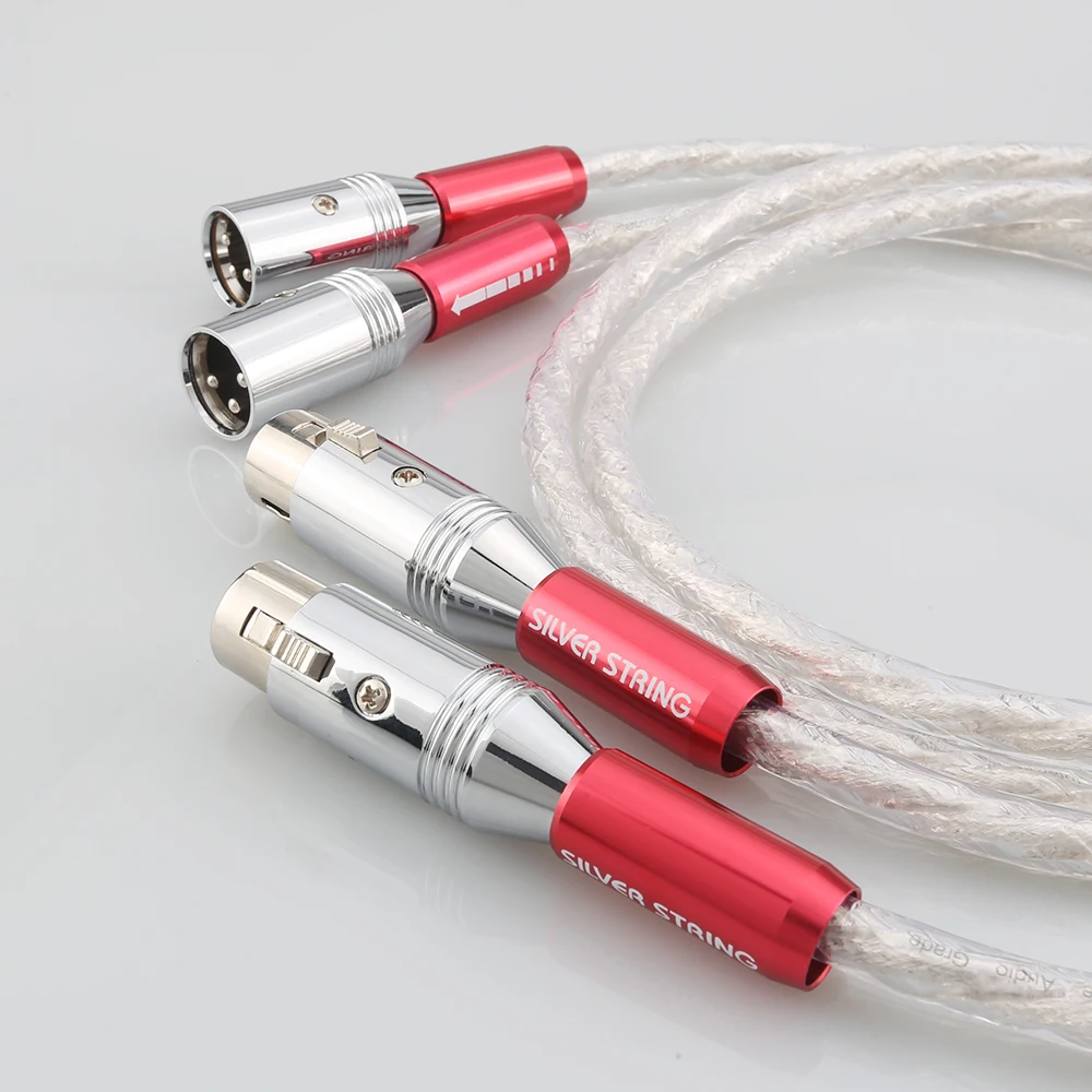 Pair Audiocrast AS220 XLR Interconnect cable 6N Silver Audio Video cable 1.5M XLR cable with XLR plug cable