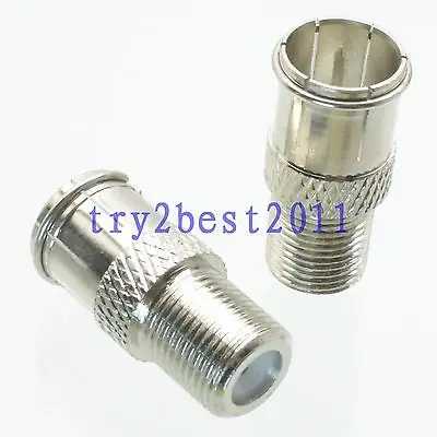 

DHL/EMS 100 Sets*1pce Adapter connector Slide-on F TV plug pin to F TV jack pin COAXIAL straight -C1
