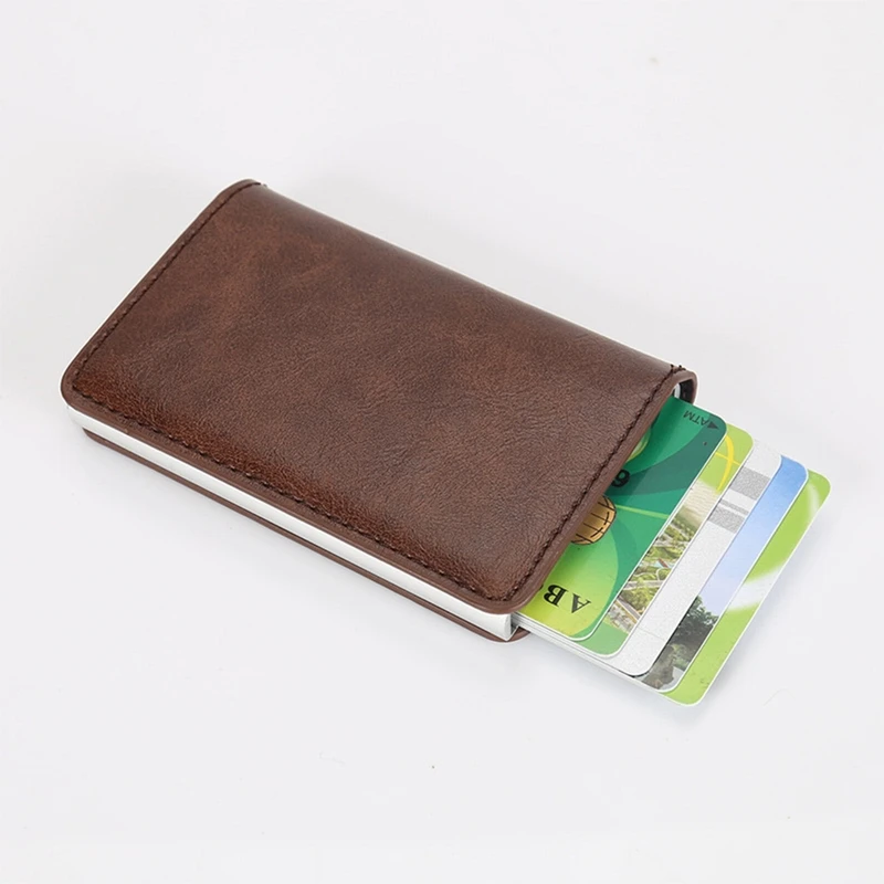 1 шт. кошелек из искусственной кожи, коробка для хранения антимагнитных кредитных карт, металлическая коробка для карт, ящички для хранения