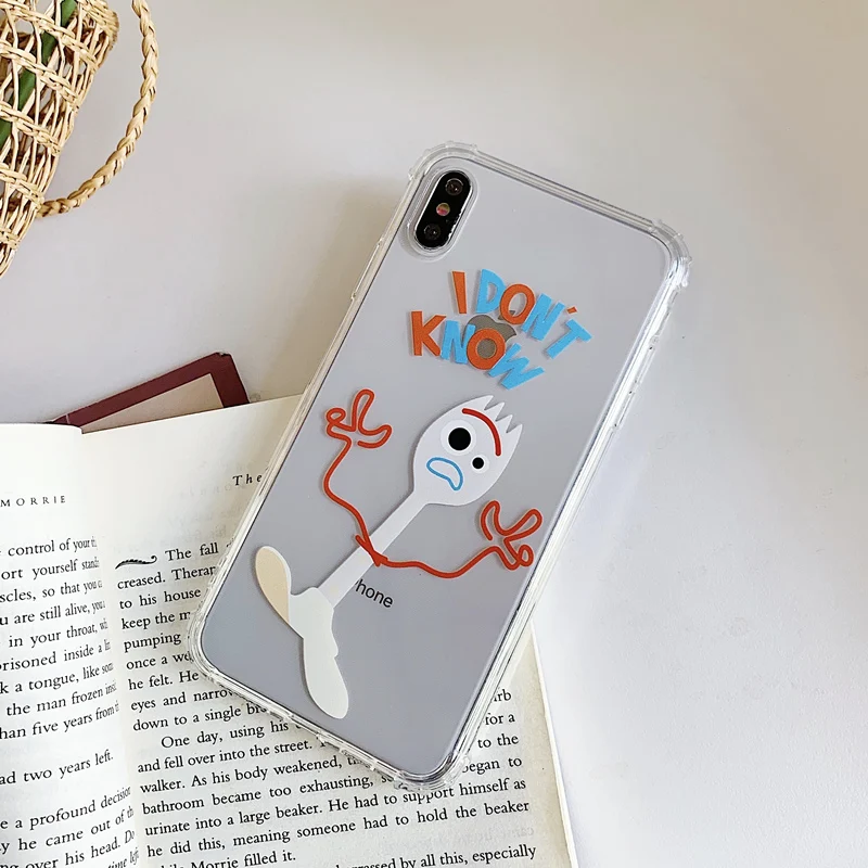 

Cartoon Forky phone case for iPhone 8 6 6s 7 Plus Toy Story Buzz Woody soft silicone back cover for iphone x xr xs max tpu funda
