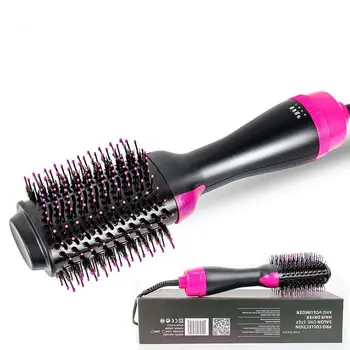 

2-in-1 Hair Dryer Comb Rotating Hot Hair Brush Negative Ion Curling Straightener Hair Styling Tool