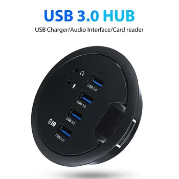 

4 USB 3.0 Port Hub Splitter Audio Interface Data Reading Charging Adapter Hub Splitter Audio interface for PC