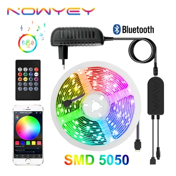 

LED Strip SMD5050 5M Kit RGB LED Lights Music Sync 12V Ambilight Strip Bluetooth RGB Tape Neon Ribbon