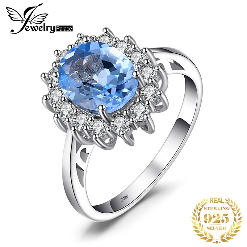 Image 1.84ct Natural Topaz Gemstone Ring Pure Solid Genuine 925 Sterling Silver 2015 Brand New Charm Vintage Gift For Women Jewelry
