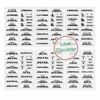 

132pcs/144pcs Creative Transparent Waterproof Kitchen Sticker Food Room Marker Food Sorting Label Clear Sticker Can Item Mark