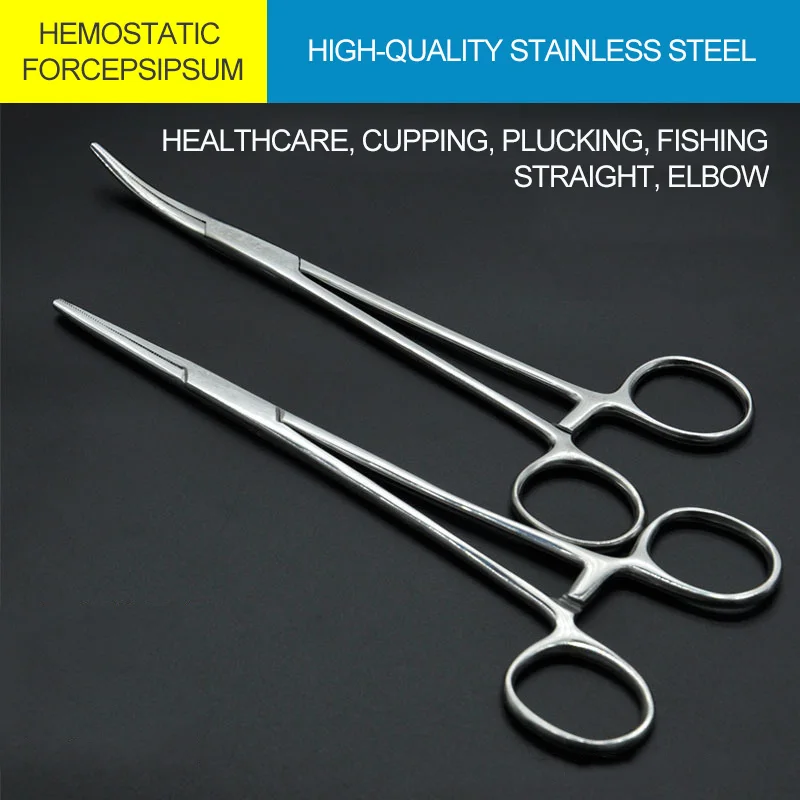 

Stainless Steel Hemostatic Forceps Straight Elbow Needle Holder Forceps Cupping Forceps Pet Hair Removal Forceps Blood Vessels