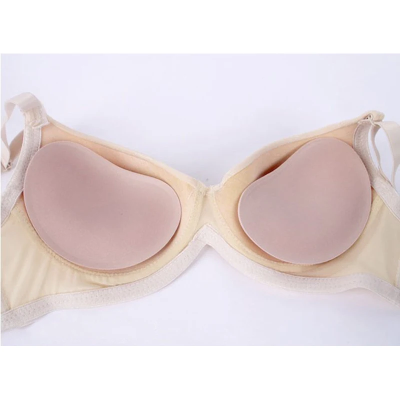 1 пара подушек для груди в форме сердца уплотненная самоклеющаяся губка пуш ап