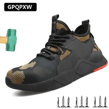 Outdoor Deodorant Breathable Work Shoes Anti-piercing Anti-smash Safety Shoes Male 2019 Machinery Manufacturing  Men's Boots