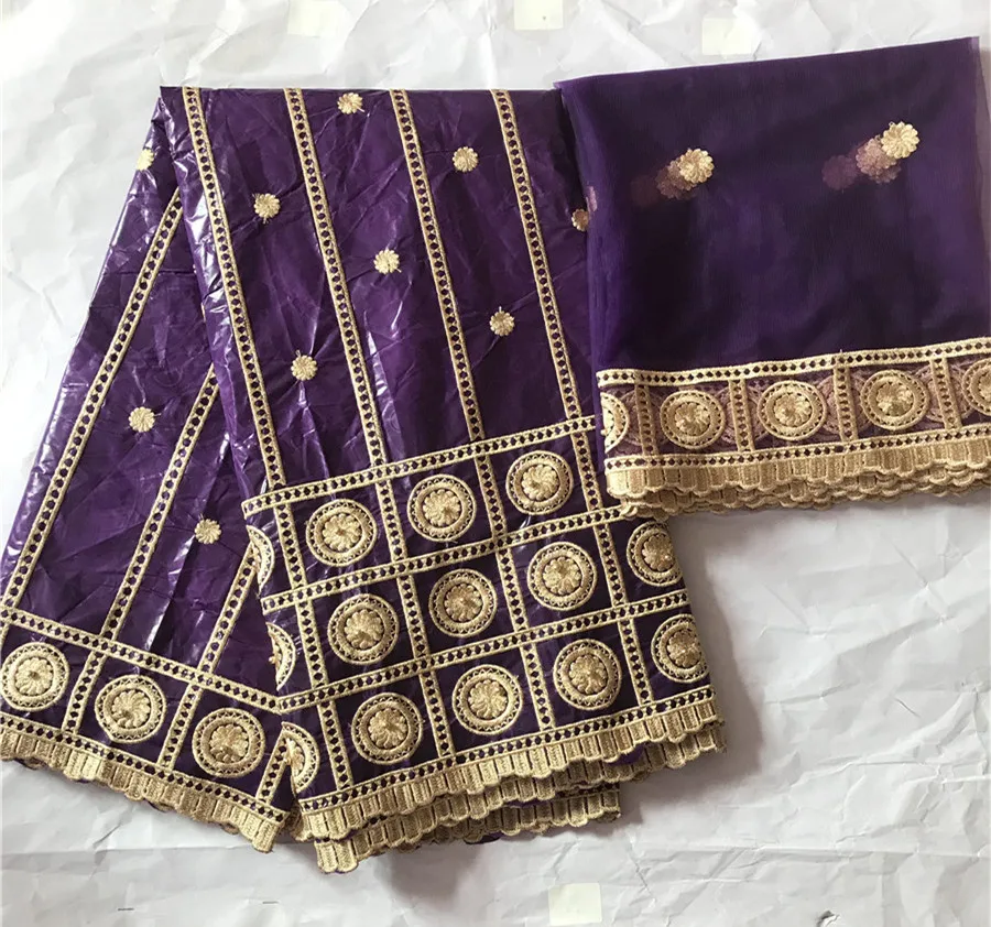 Африканская раковина riche getzner высокое качество кружева хлопок Базен riche ткань с нигерийской кружевной тканью 5+ 2 ярдов/партия KY-31