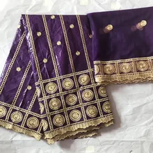 Африканская раковина riche getzner высокое качество кружева хлопок Базен riche ткань с нигерийской кружевной тканью 5+ 2 ярдов/партия KY-31