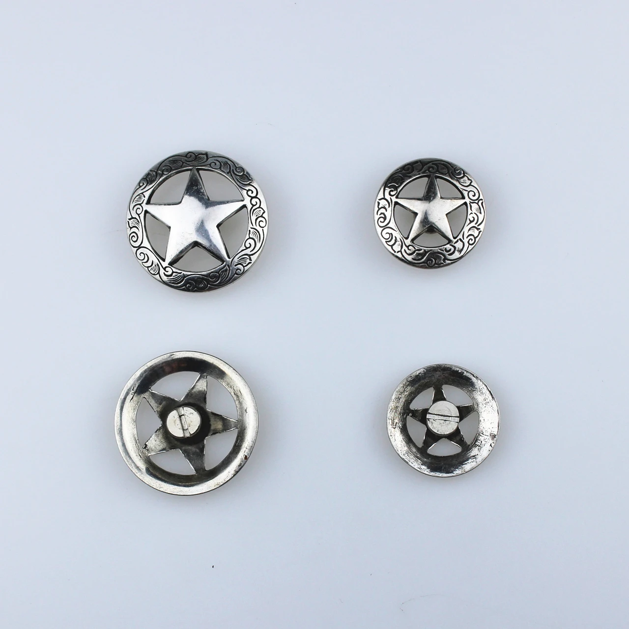 DIY Leather Craft Hardware  Texas Star Concho Antique Silver Finish #601709S-30/38 Clothes Accessories 3