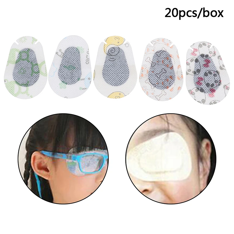 20 шт. Мультяшные патчи для глаз Amblyopia, цветные детские патчи для Amblyopia, ортопедическая коррекция век, окклюзия, медицинская повязка на глаза