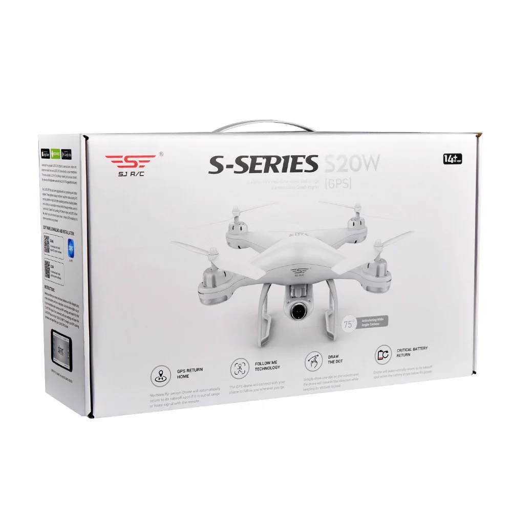 SJRC S70W двойной gps следить за мной wifi FPV RC Дрон вертолет 400 м расстояние 1080P HD камера gps положение Квадрокоптер VS X183 X21