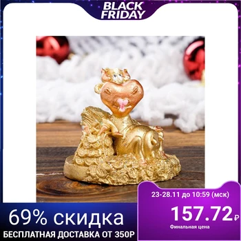 

Statuette "Cow with a purse", golden, 6 cm