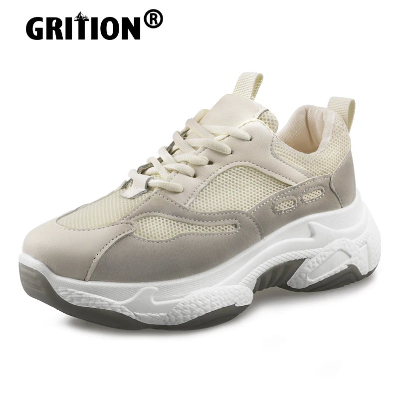 Breathable Sneakers Platform Sports-Shoes Increase-Height GRITION Running Women Ladies