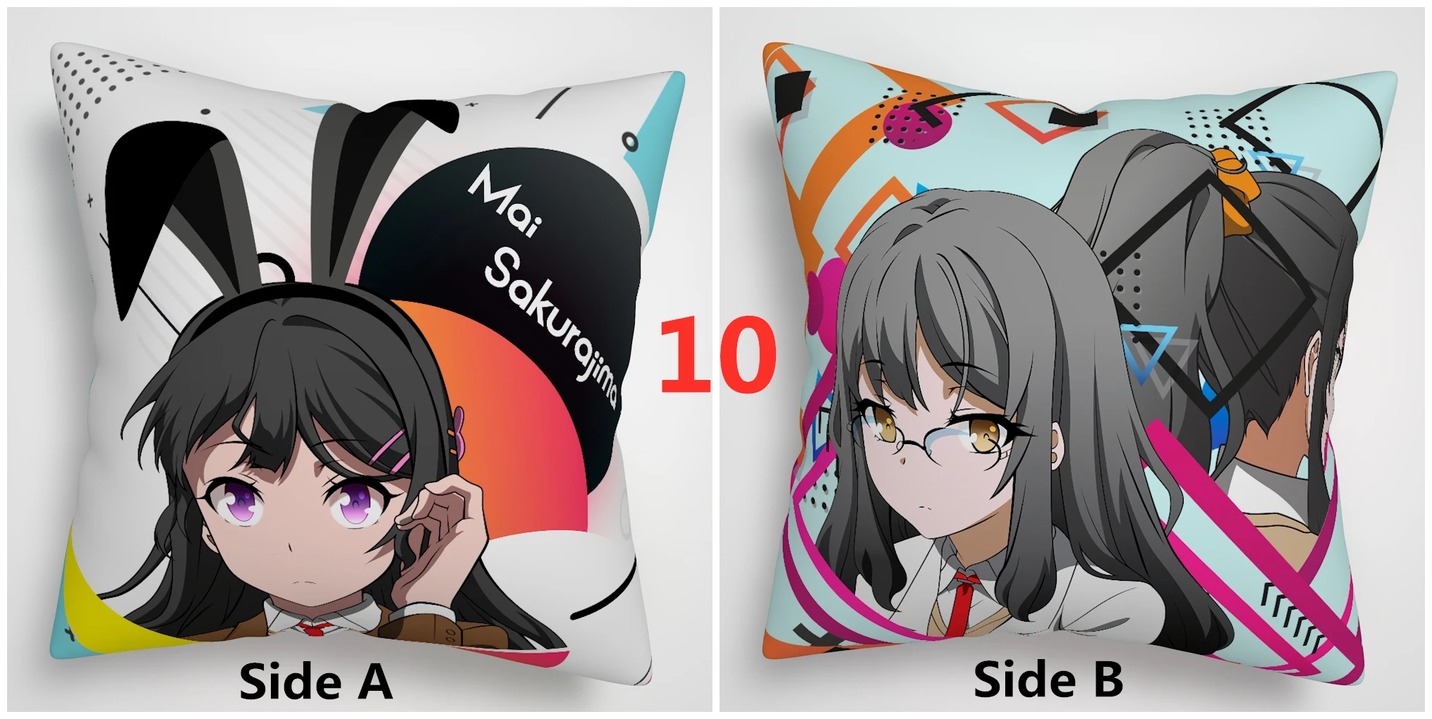 10 Seishun Buta Yarou Mai Rio Shouko аниме двусторонний чехол для подушки - Цвет: 10