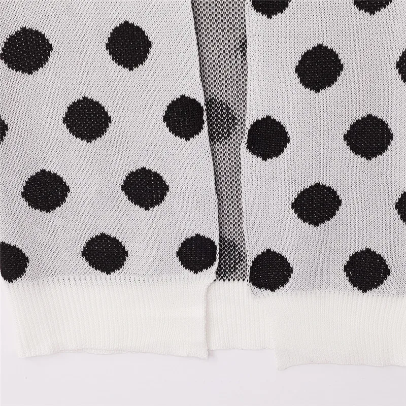 Women Sweaters Jacket Winter Knitted Cashmere Long Cardigan Women Long Sleeve White Warm Cardigan Polka Dot Sweater Jacket