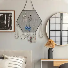 

Simple Grid Geometric Jewelry Rack Earrings Storage Jewelry Rack Display Rack Rack Jewelry Earring Metal Wall-mounted Rack W1e4