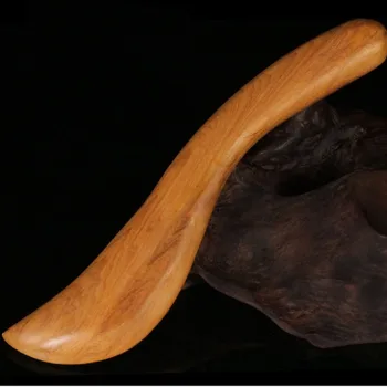 

1Pc Sandalwood Wood color S-shaped scraping board incense wood massager Body Facial Health Gua Sha Board