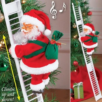 

Party Home Decoration Supplies Gift Hanging Toy for Holiday Party Climbing Ladder Santa Claus Doll Christmas Gift