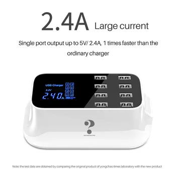 

8 Ports PD18W Quick Charge 3.0 LED Display USB Charger Fast Charger for iPhone Adapter Phone Tablet