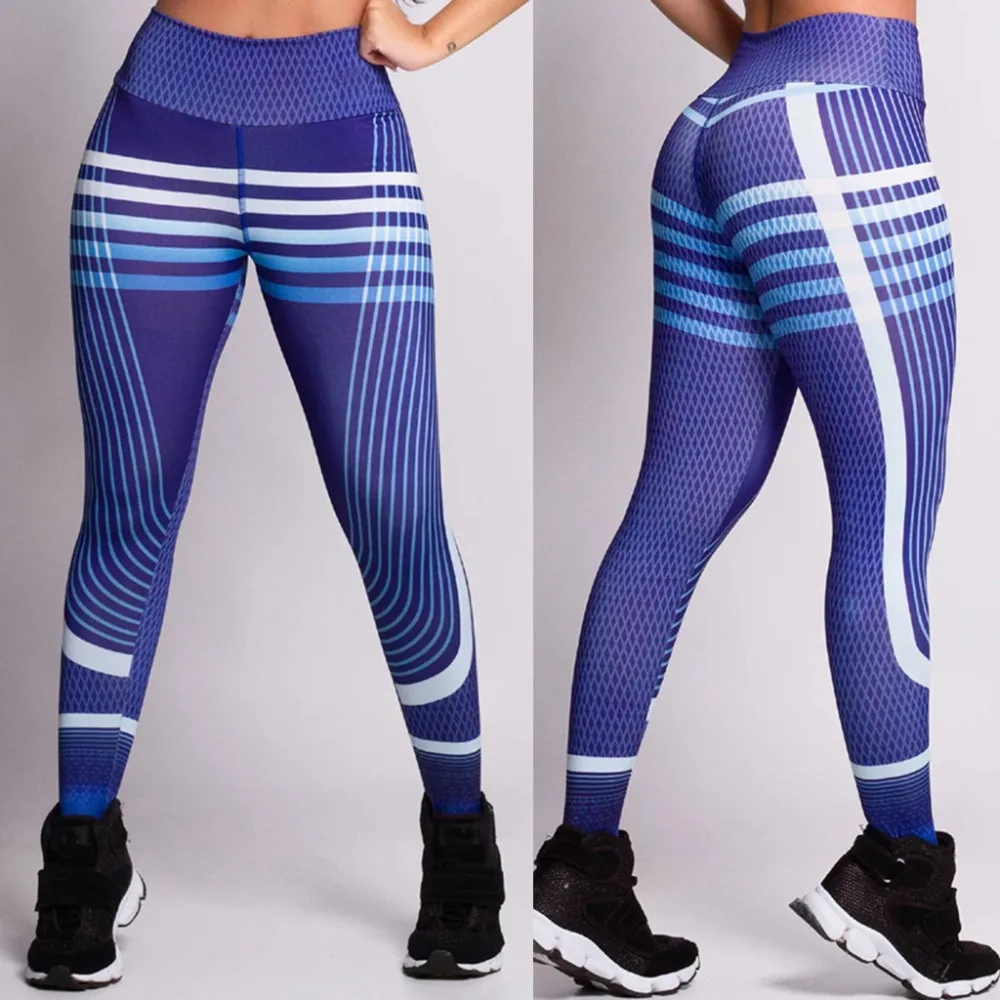 Бесшовные Леггинсы спортивные женские фитнес-принт Высокая талия беговые штаны для йоги эластичные леггинсы для спортзала