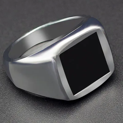Мужское Винтажное кольцо Позолоченное серебряное черное эмалированное кольцо панк классическое черное Капельное имитация черных камней мужское эмалированное кольцо - Цвет основного камня: 3