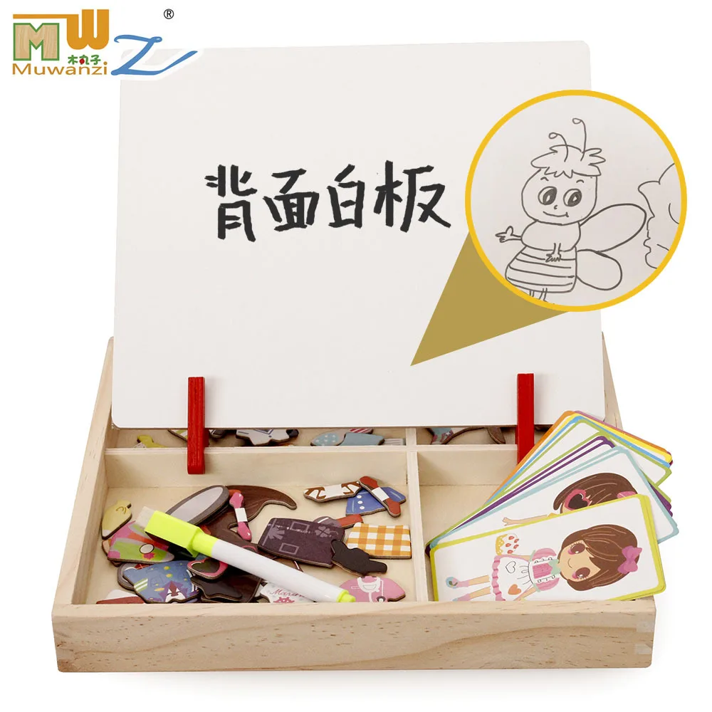 New Style Wooden Huanyi GIRL'S Jigsaw Puzzle Dx50 Magnetic Educational Tile Joypin Educational Sketchpad Toy