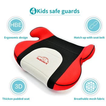 

ChildBackless Booster Car Seat Portable Compact Baby Safety Seats For 3-12 Years Red