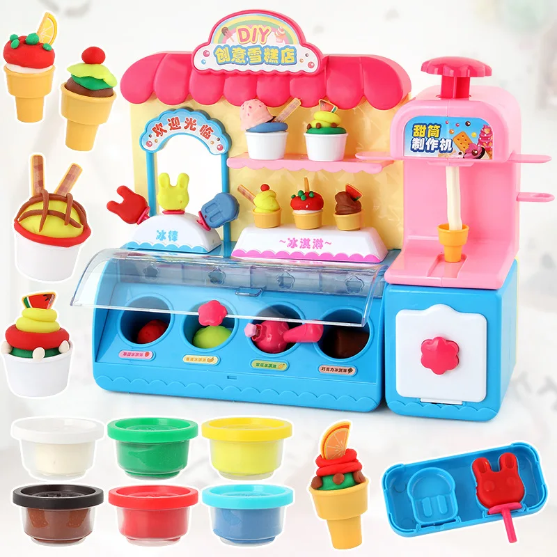  Children Model Kitchen Tableware Ice Cream Candy Sound-And-Light Ice Cream Supermarket Shop Set Pla - 4000267295879