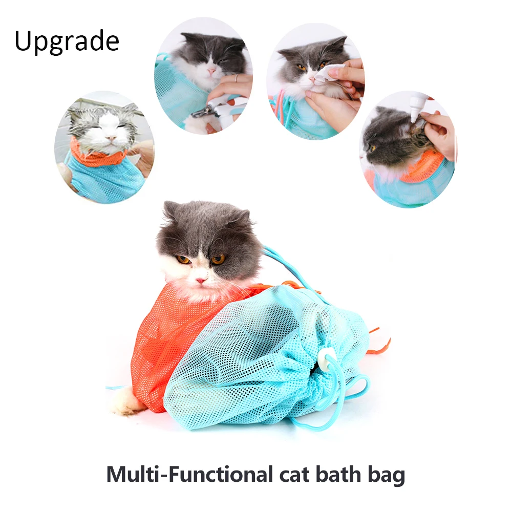 Upgrade Mesh Cat Grooming Bath Bag Cat Supplies Washing Bags For Pet Bathing Nail Trimming Injecting Anti Scratch Bite Restraint Upgrade Mesh Cat Grooming Bath Bag Cat Supplies Washing Bags For Pet Bathing Nail Trimming Injecting Anti Scratch Bite Restraint