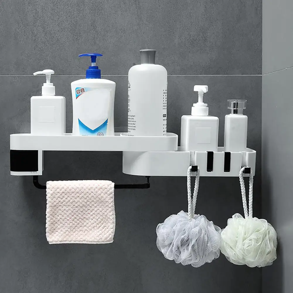 

Bathroom shelf wall towel storage without punching wall hanging Plastic Suction Cup Kitchen Storage Rack Organizer Shower Shelf