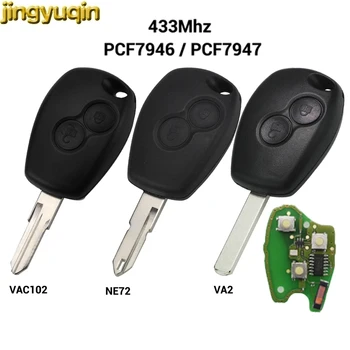 

jingyuqin 10pcs Remote Car Key 433MHz PCF7947 PCF7946 Chip For Renault Duster Modus Clio 3 Twingo DACIA Logan Sandero Kangoo 2BT