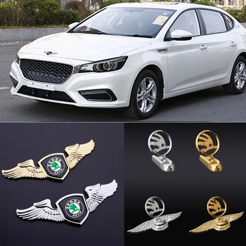 

Car Hood Emblem Sticker for Skoda Superb 2 Rapid Kodiaq Fabia Octivia RS A7 Karoq Citigo Yeti Kamiq Vision S Front Bonnet Badge