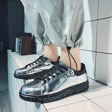 Новая брендовая мужская модная блестящая обувь спортивная Удобная прогулочная обувь для студентов повседневная обувь
