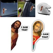 

10Pcs/Set Funny Car Sticker- I SAW THAT Jesus Car Window Body Waterproof Decals Bumper Accessories Car Styling Creative PET