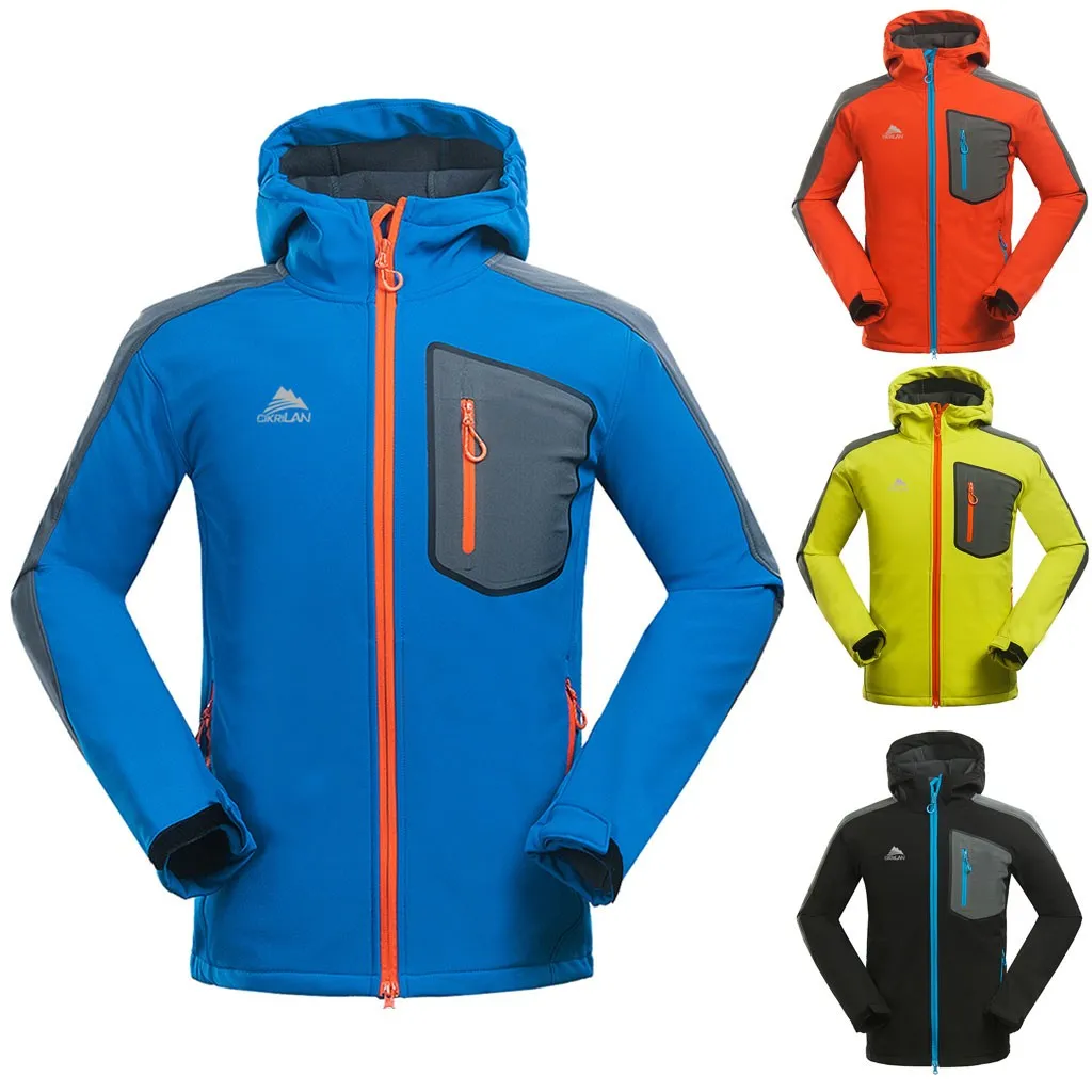 Зимняя мужская Осенняя Лыжная теплая куртка Повседневная модная однотонная Водонепроницаемая быстросохнущая дышащая спортивная уличная куртка на молнии с капюшоном# g4