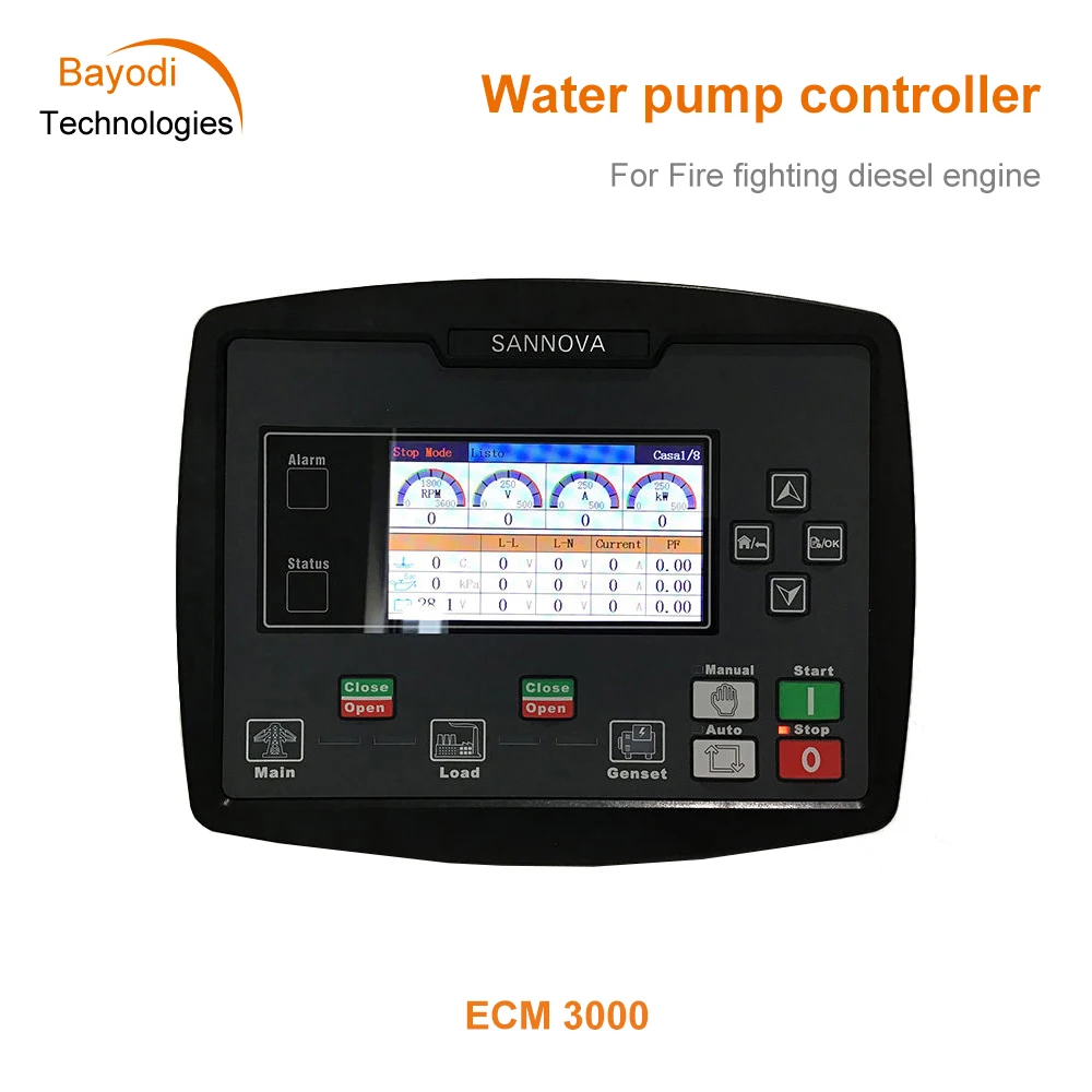 ECM3000 Diesel Generator Pump Unit Controller High And Low Temperature Oil Pressure Alarm LCD Display Control Panel | Обустройство