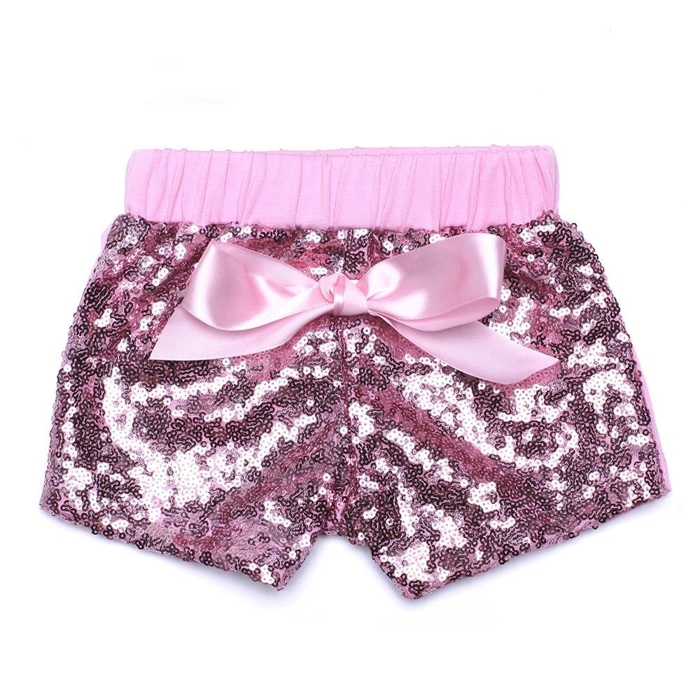 Toddler Kids Girl Sequins Shorts Tie Bow Elastic Waist Trousers 1-6Y kids shorts kids trousers
