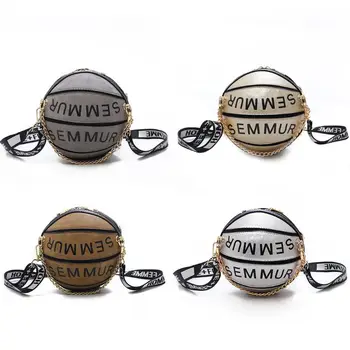 

Basketball Shaped Shoulder Messenger Bag Purse Tote Mini Crossbody PU Handbag Adjustable Strap for Women Girls LX9F