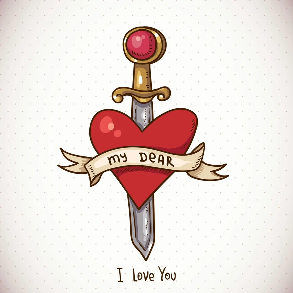 

Valentine's Day Sword Ribbon And Heart Metal Cutting Dies New Diy Emboss Stencil Scrapbooking Dies For Card Making 2022