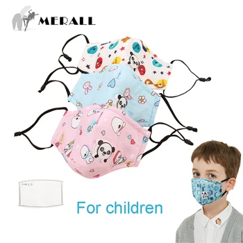 

MERALL PM2.5 Children Mouth Mask Respiratory Valve Cartoon Panda Mask Warm Face Mask Fits 3-15 Years Old Kids