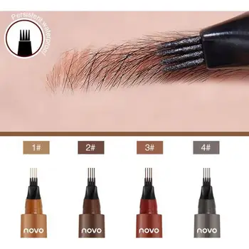 

Novo MY 4-TIP BROW Liquid Eyebrow Pencil Waterproof Tattoo Microblading Eye Sketch Tip Tint Fine Cosmetics Pen Brow Fork Ko N0K6