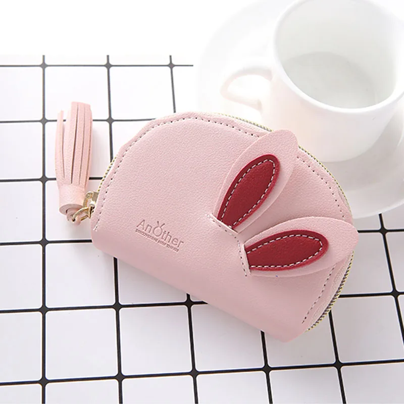 

NI WEI ER Cute Rabbit Card Case Holder Fashion Tassel Women Lady Femme Credit Passport Cards Wallet Bag ID Passport Cover 2019