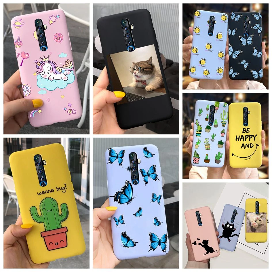 phone cover oppo Silicone Case For OPPO Reno2 Z Cover Reno2 F Soft TPU Back Protective Phone Case For OPPO Reno 2 2F 2Z Reno2Z Cactus Unicorn Bag oppo flip cover