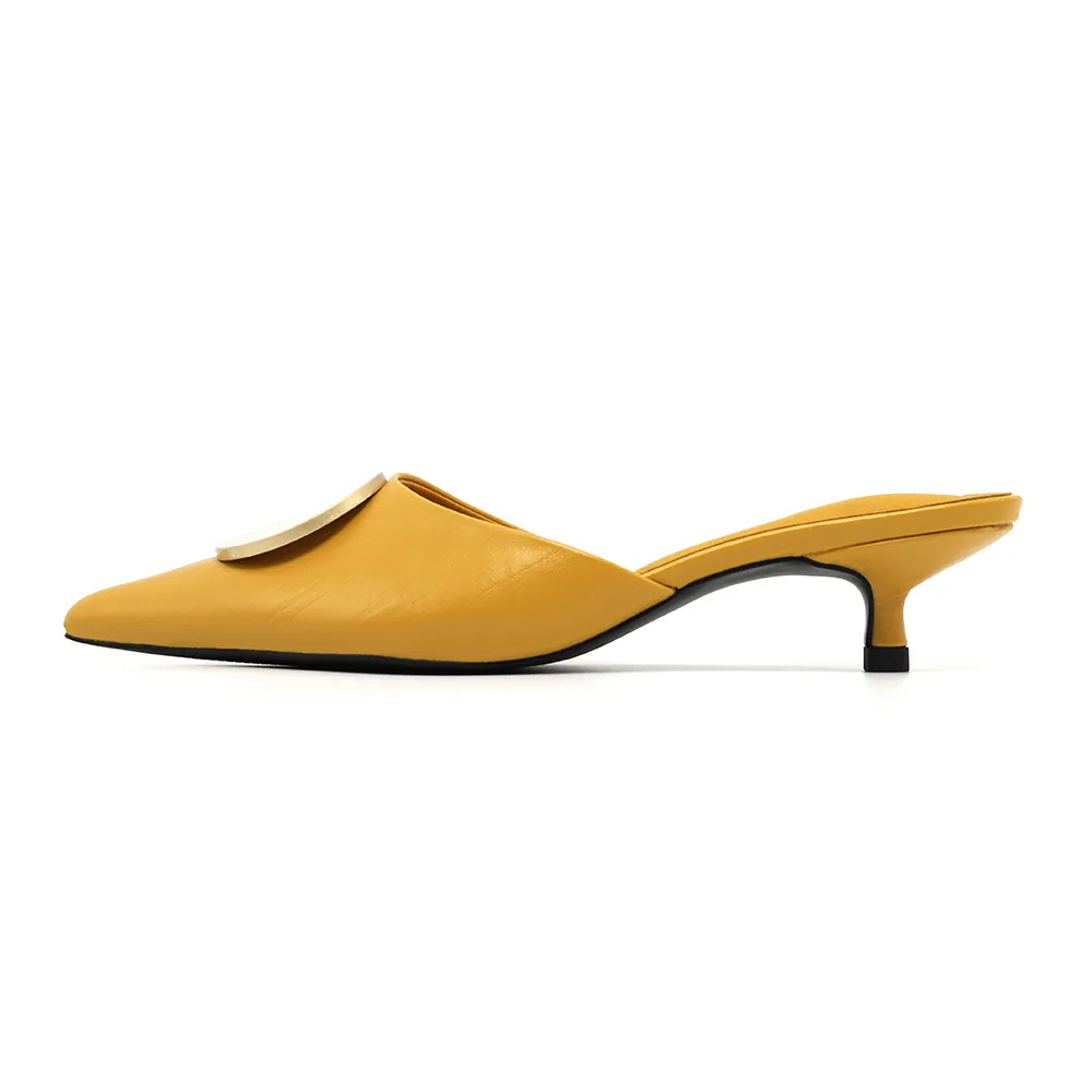 LMCAVASUN/Женская обувь; брендовые босоножки; женские шлепанцы из искусственной кожи с острым носком; женские уличные тапочки на низком каблуке; туфли-лодочки