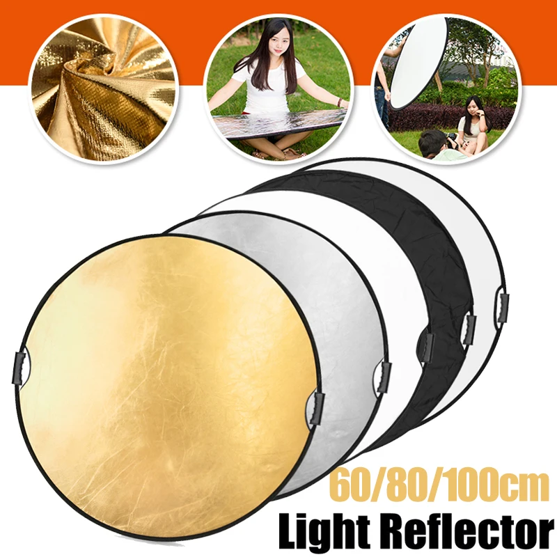 

Handheld 60cm 5 in 1 Lighting Collapsible Photo Video Reflector Board Panel Disc Photography Studio