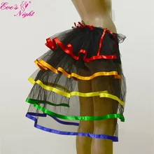 Клубная юбка-пачка для сцены 5 цветов, полосатая сетка, облегающая Тюлевая юбка миди, прозрачная юбка миди, черный, розовый, красный, S017
