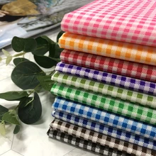 100cm x 150cm grade impressa xadrez xadrez tartan tecido de poliéster pano para artesanal diy alta qualidade material de pano crianças