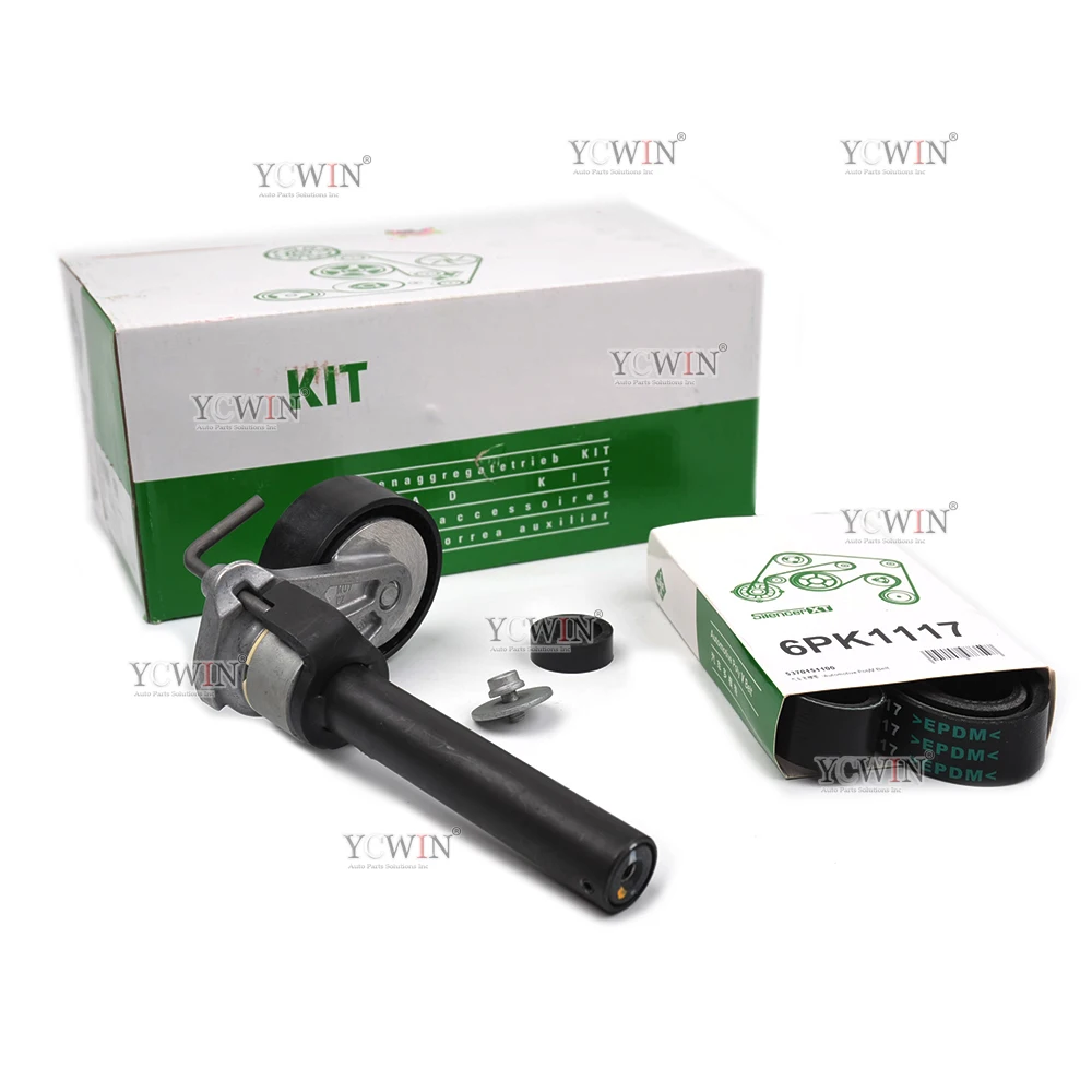 YCWIN серпантин генератор V Belt натяжитель комплект для VW GTI Golf Jetta GLI Tiguan Audi A3 2 0 T DOHC CCTA